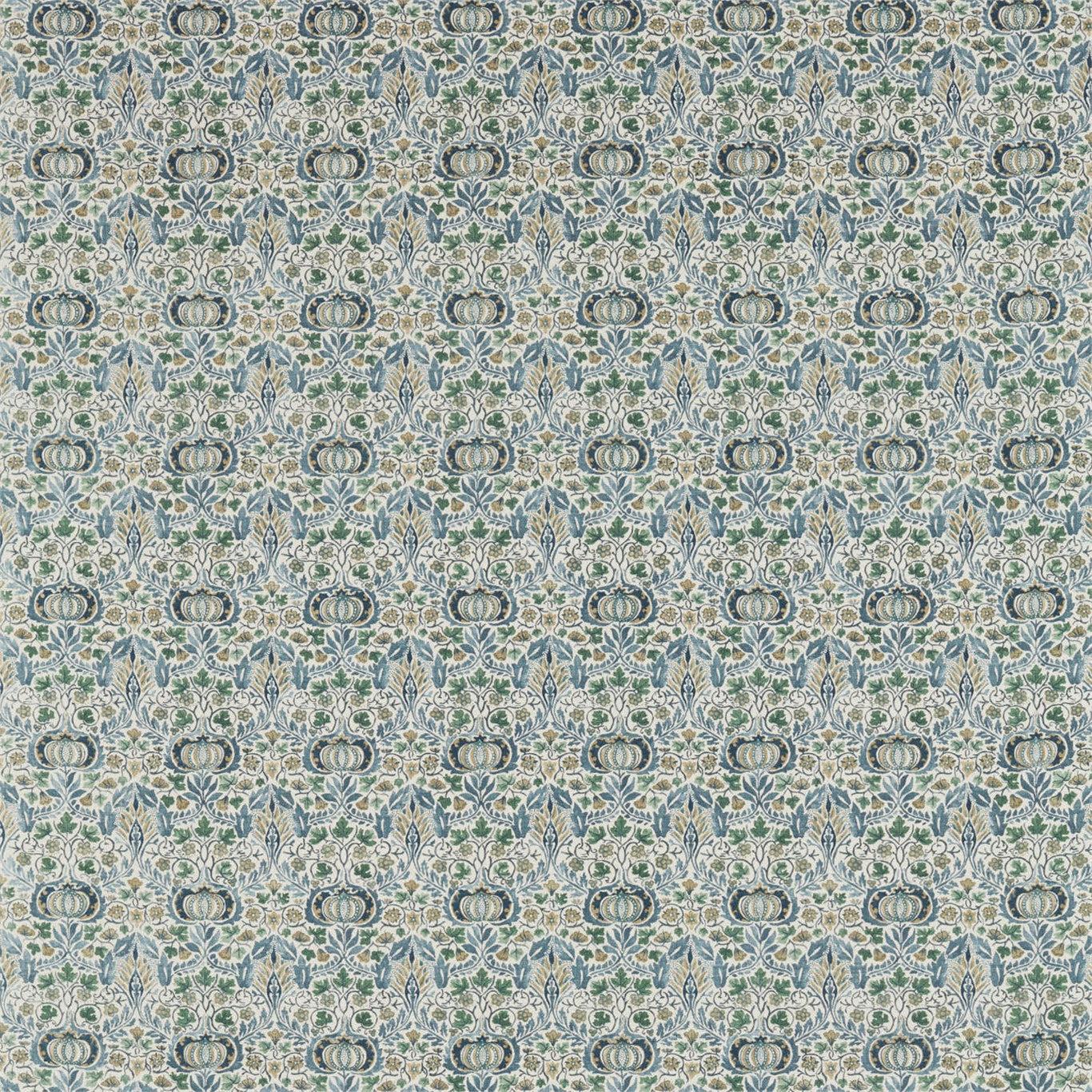 Morris & Co Little Chintz Slate Blue/Fennel Fabric Sample DMA4226406