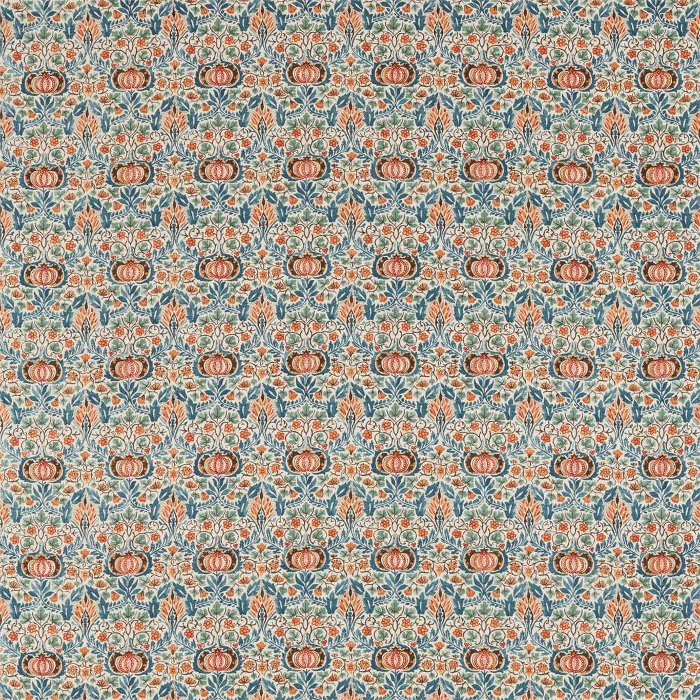 Morris & Co Little Chintz Teal/Saffron Fabric Sample DMA4226409