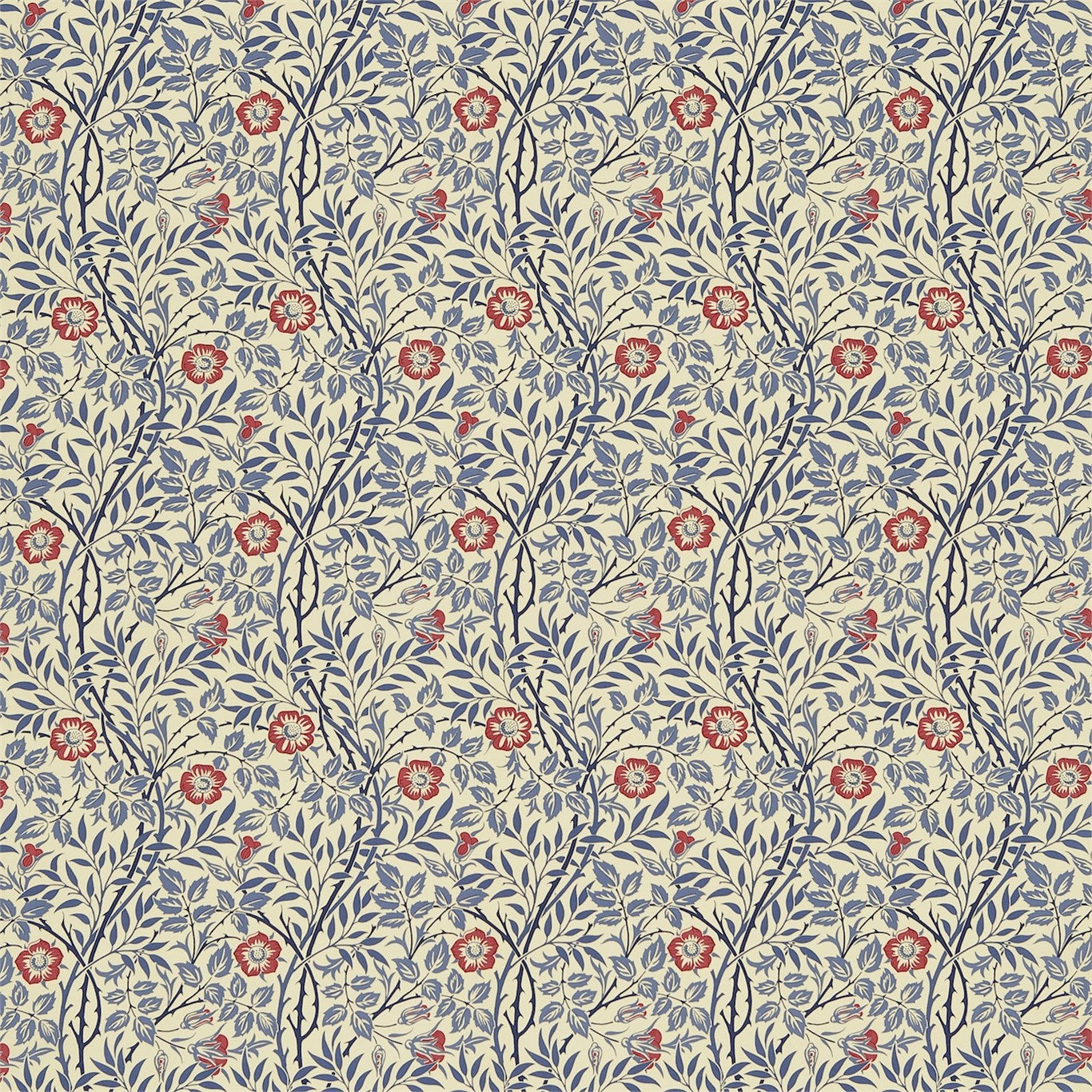 Morris & Co Sweet Briar Blue Fabric Sample DMC130202