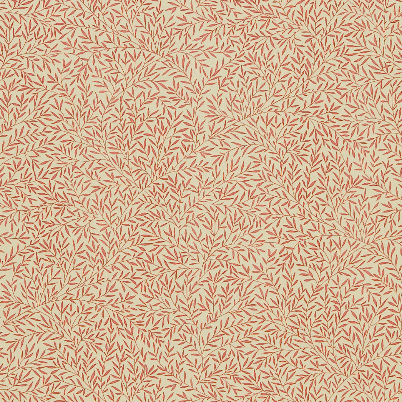 Morris & Co Lily Leaf Red Fabric Sample DMCOLI202