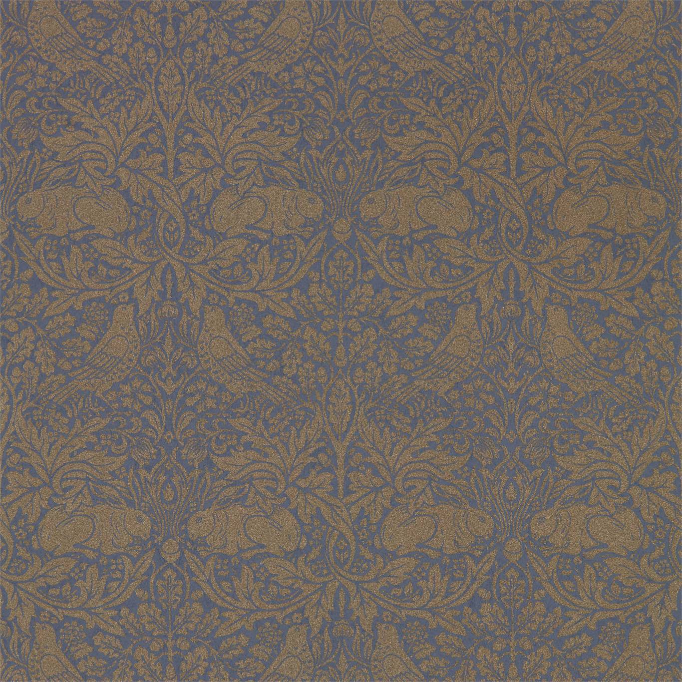 Morris & Co Pure Brer Rabbit Ink/Gold 216530 Wallpaper Sample DMPN216530