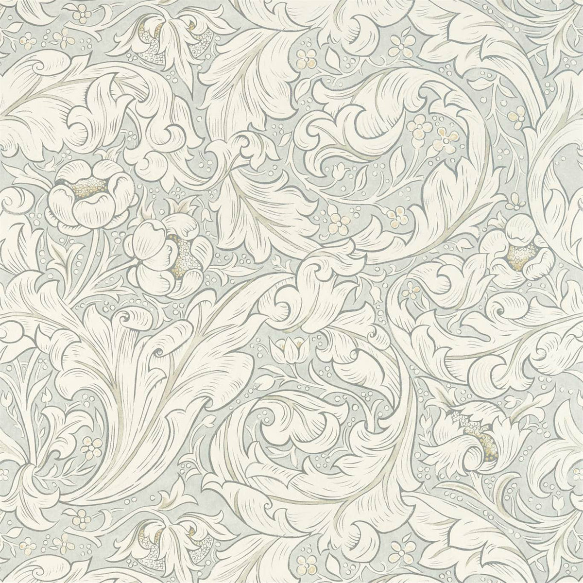 Morris & Co Pure Bachelors Button Grey Blue DMPN216554 Sample | 40% Off ...