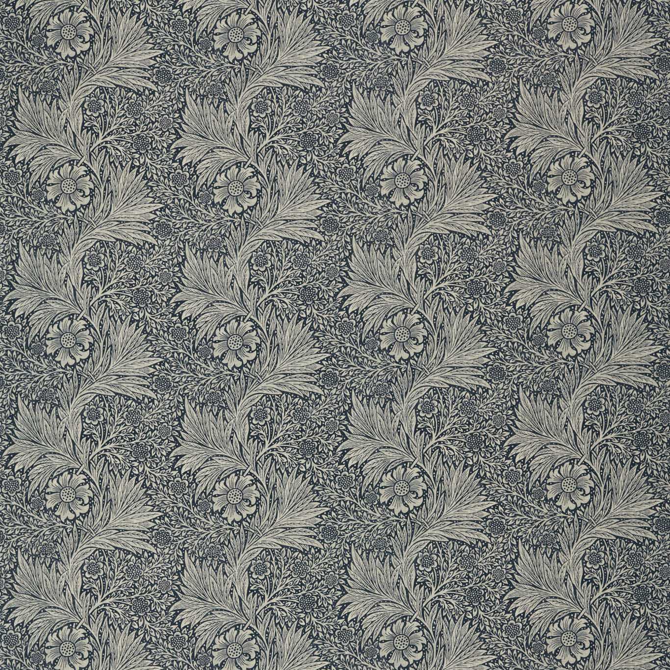 Morris & Co Pure Marigold Print Black Ink Fabric Sample DMPN226484