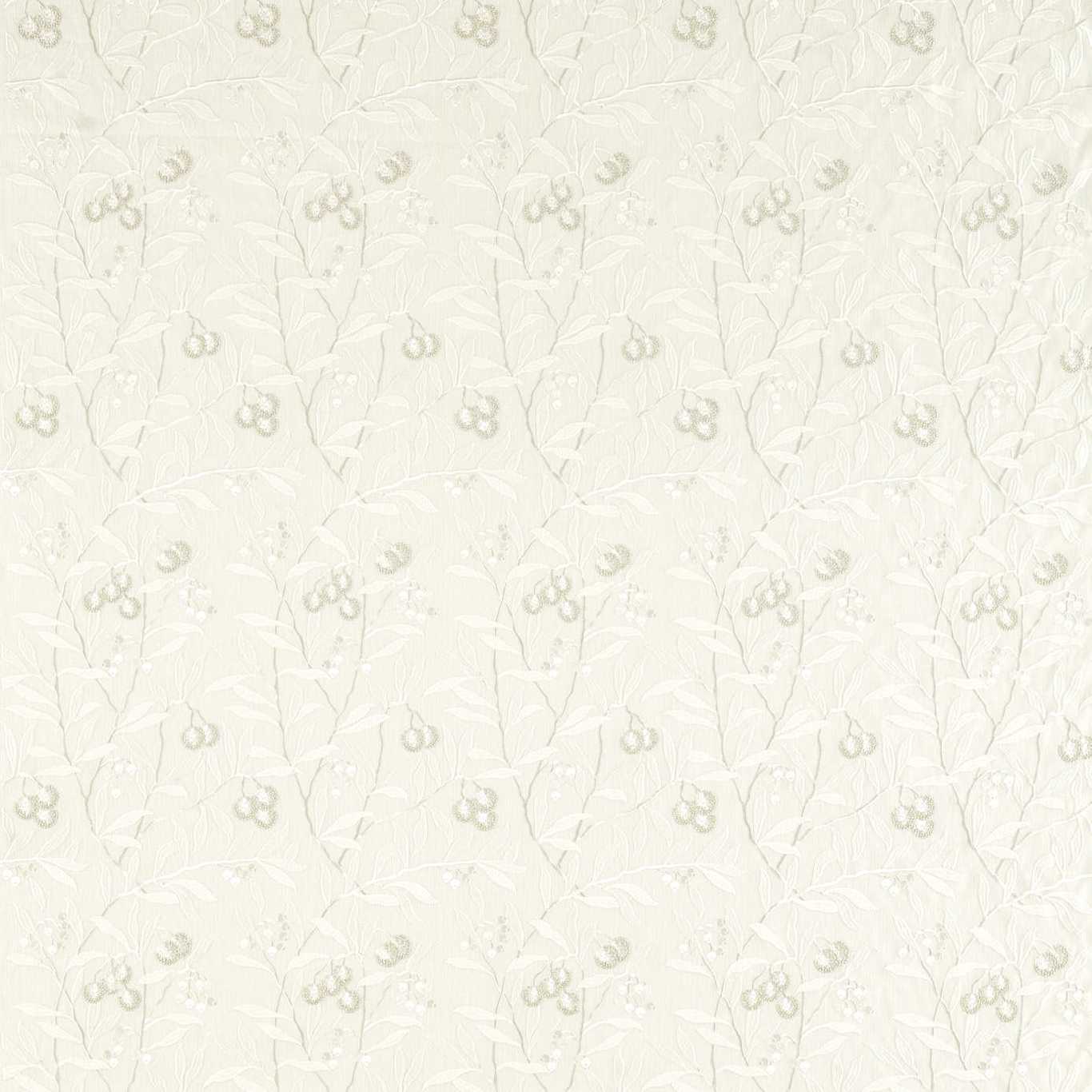 Morris & Co Pure Arbutus Embroidery White Clover Fabric Sample DMPN236620