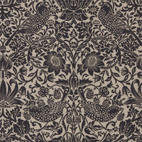 Morris & Co Pure Strawberry Thief Gilver/Graphite 216018 Wallpaper DMPU216018