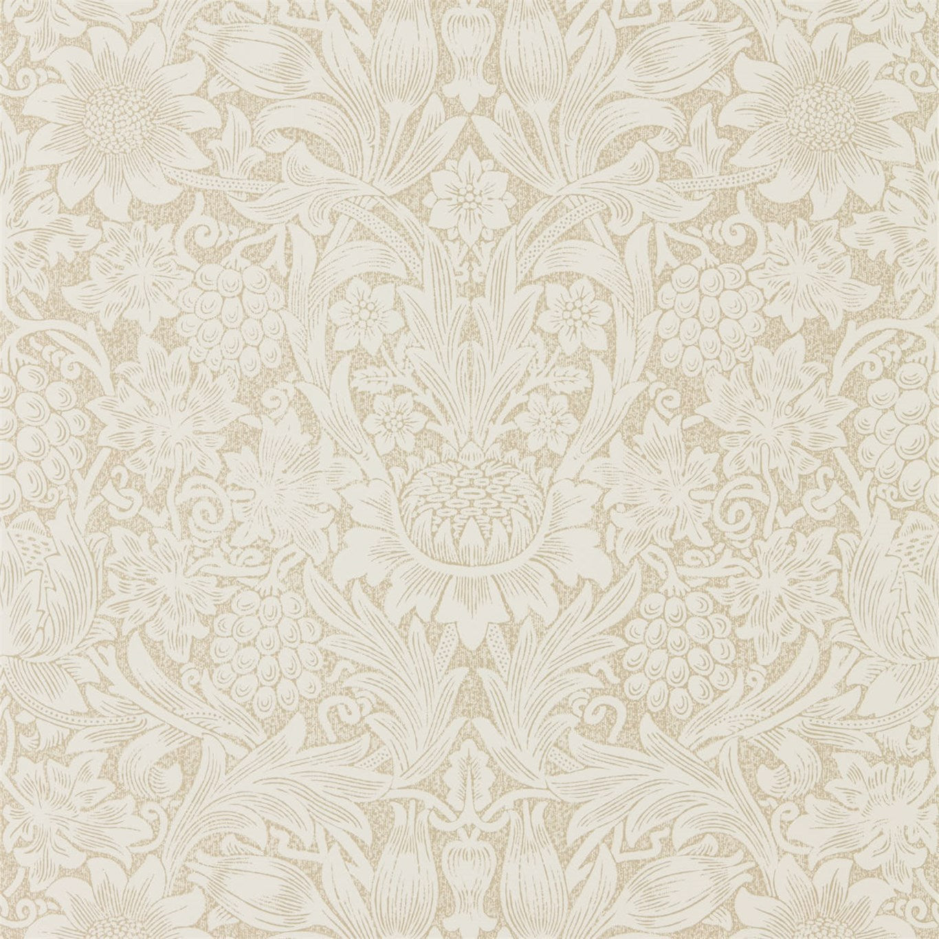 Morris & Co Pure Sunflower Parchment/Gold 216047 Wallpaper Sample DMPU216047
