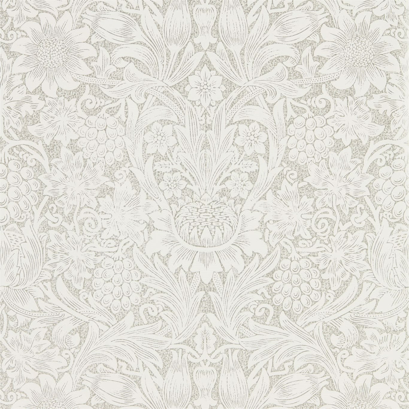 Morris & Co Pure Sunflower Chalk/Silver 216049 Wallpaper Sample DMPU216049