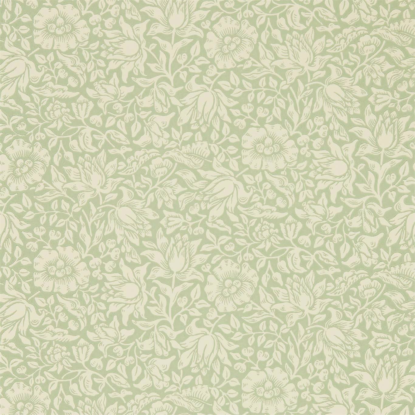 Morris & Co Mallow Apple Green 216678 Wallpaper Sample DMSW216678