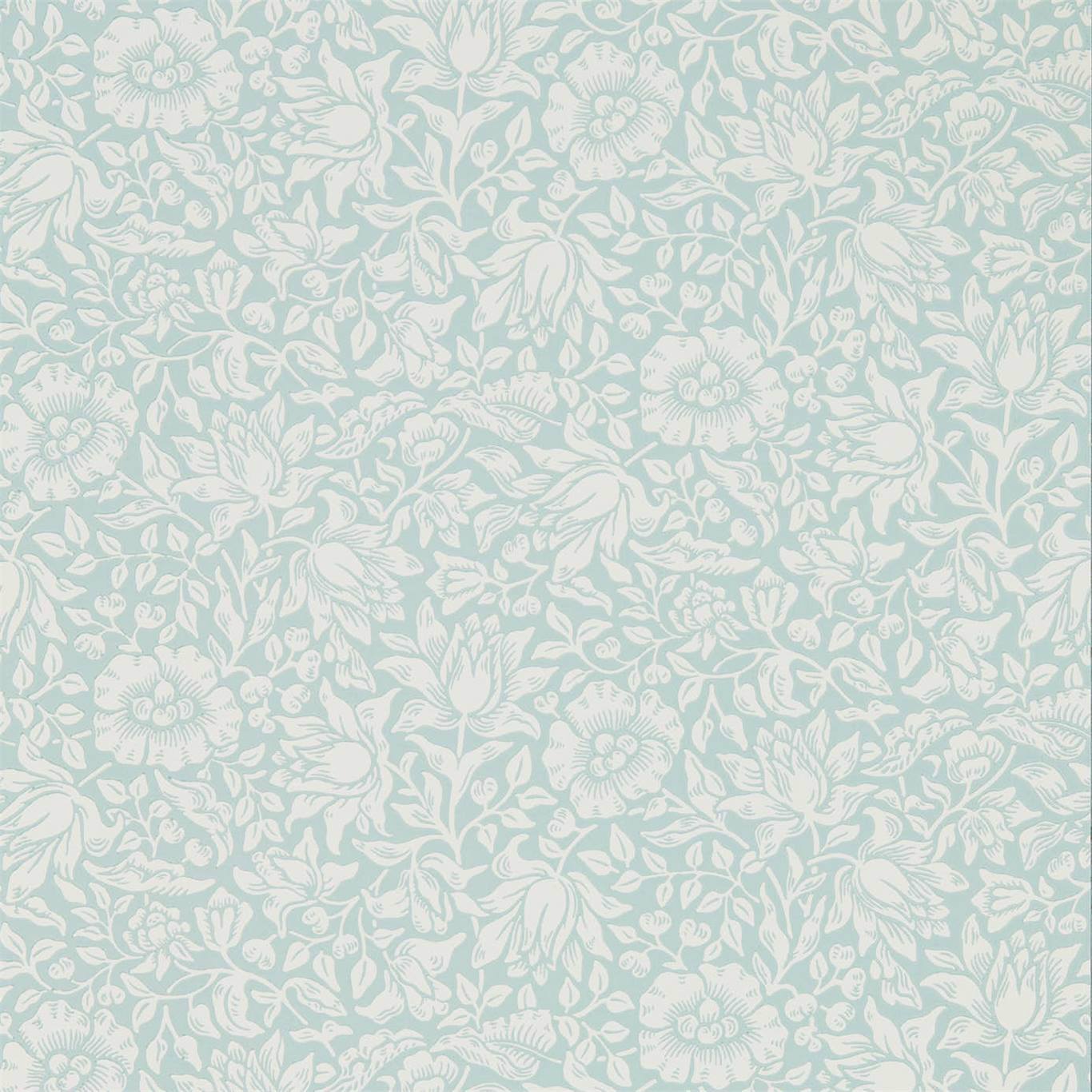 Morris & Co Mallow Chalk Duck Egg 216679 Wallpaper Sample DMSW216679