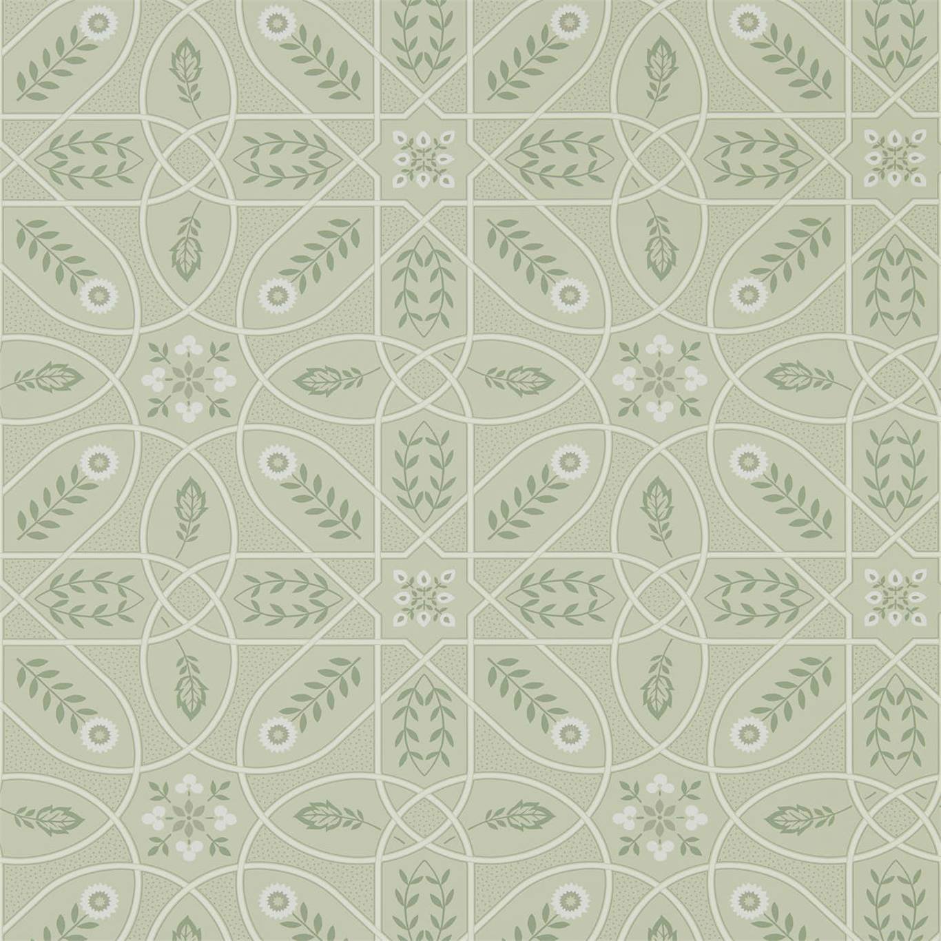 Morris & Co Brophy Trellis Sage Linen 216702 Wallpaper Sample DMSW216702