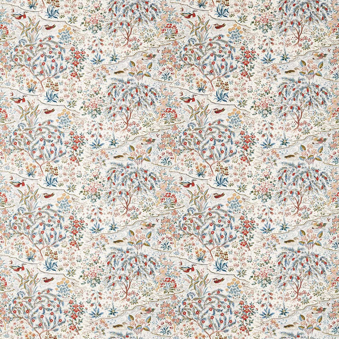 Sanderson Moat Birds Blue Clay/Mallow 227408 Fabric DNAT227408