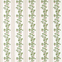 Sanderson Cobnut Stripe Leaf Green/Berry 237785 Fabric DNAT237785