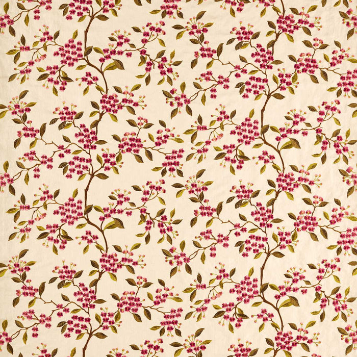 Sanderson Damson Blossom Madder/Olive 237803 Fabric DNAT237803