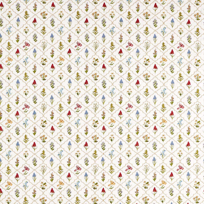 Sanderson Spring Meadow Embroidery Chintz 237807 Fabric Sample DNAT237807
