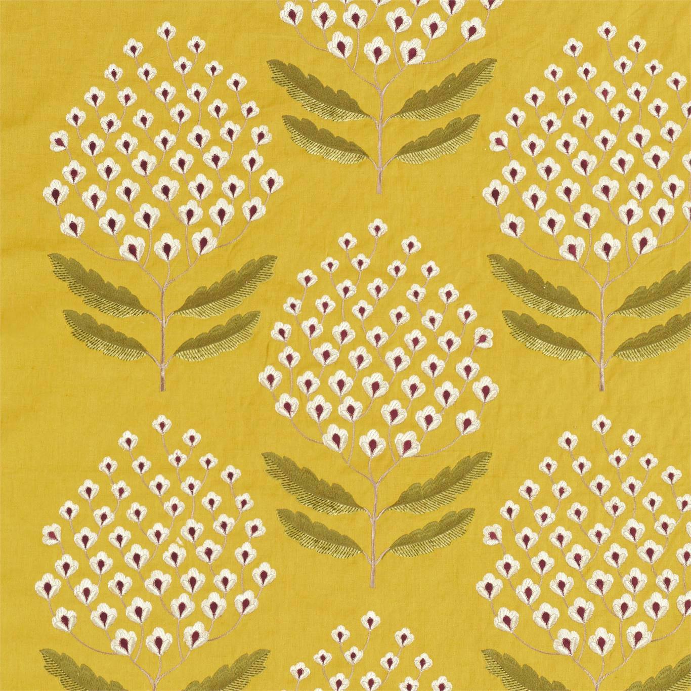 Sanderson Bellis Woodland Yellow 237116 Fabric Sample DNTF237116