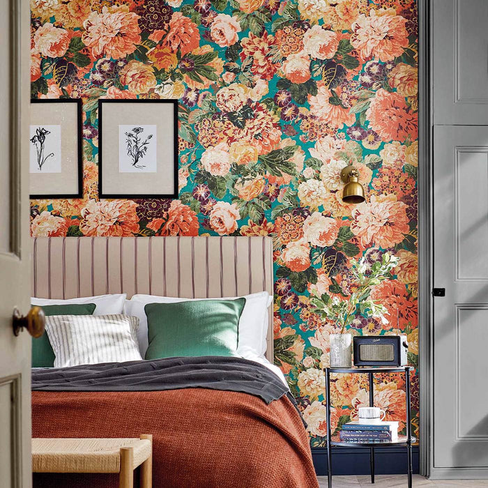 Sanderson Very Rose and Peony Multi Wallpaper Sample DOSW217026