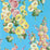Sanderson Hollyhocks Fire Pink/Bright Blue Wallpaper Sample DOSW217033