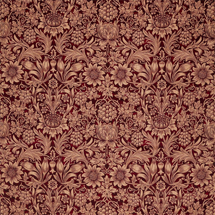Morris & Co Sunflower Velvet Kermes/Birch Fabric Sample DROF236928