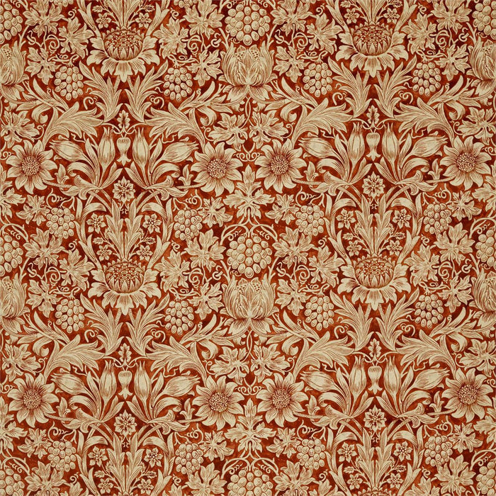 Morris & Co Sunflower Velvet Saffron/Vellum Fabric Sample DROF236930