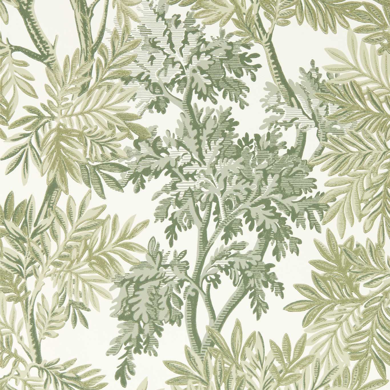 Sanderson Tapestry Trees Forest/Willow Wallpaper Sample DSAB217416