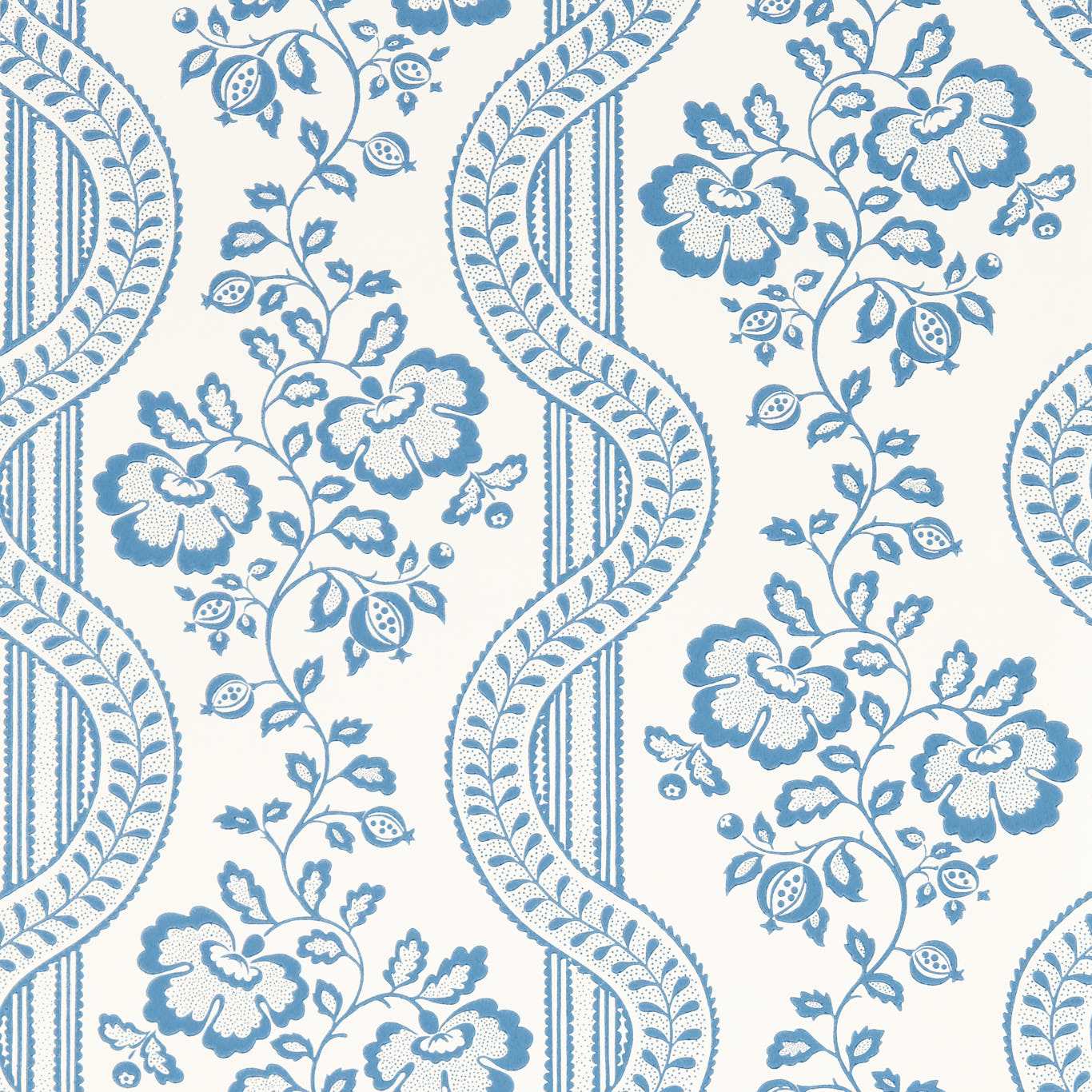 Sanderson Aubrey Pottery Blue Wallpaper Sample DSAB217427