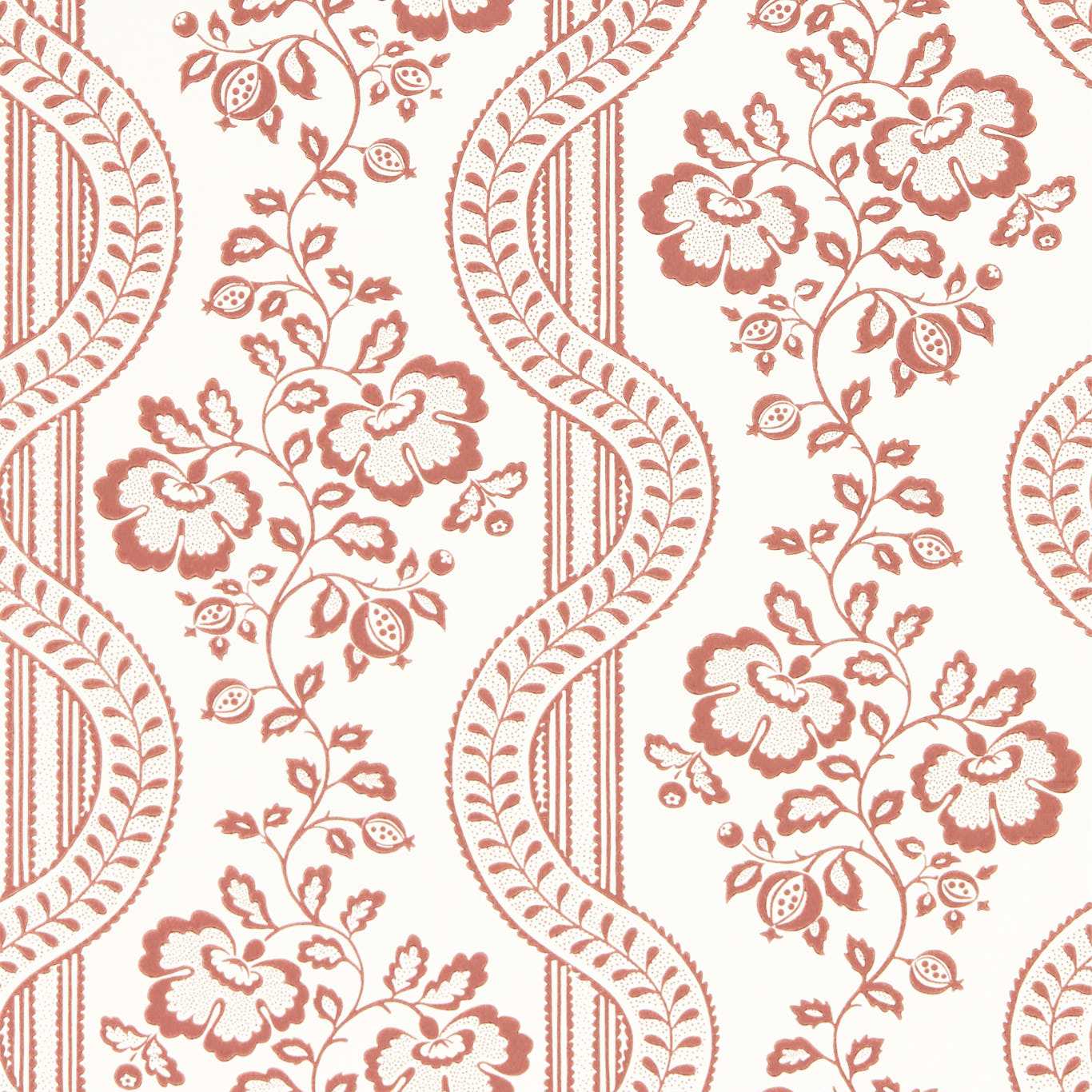Sanderson Aubrey Fareham Red Wallpaper Sample DSAB217429