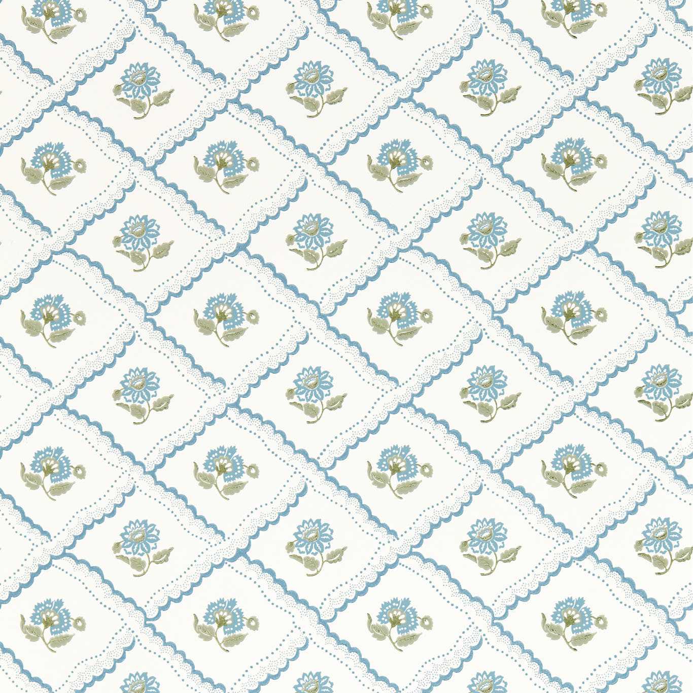 Sanderson Fairdown Wedgwood/Willow Wallpaper Sample DSAB217439