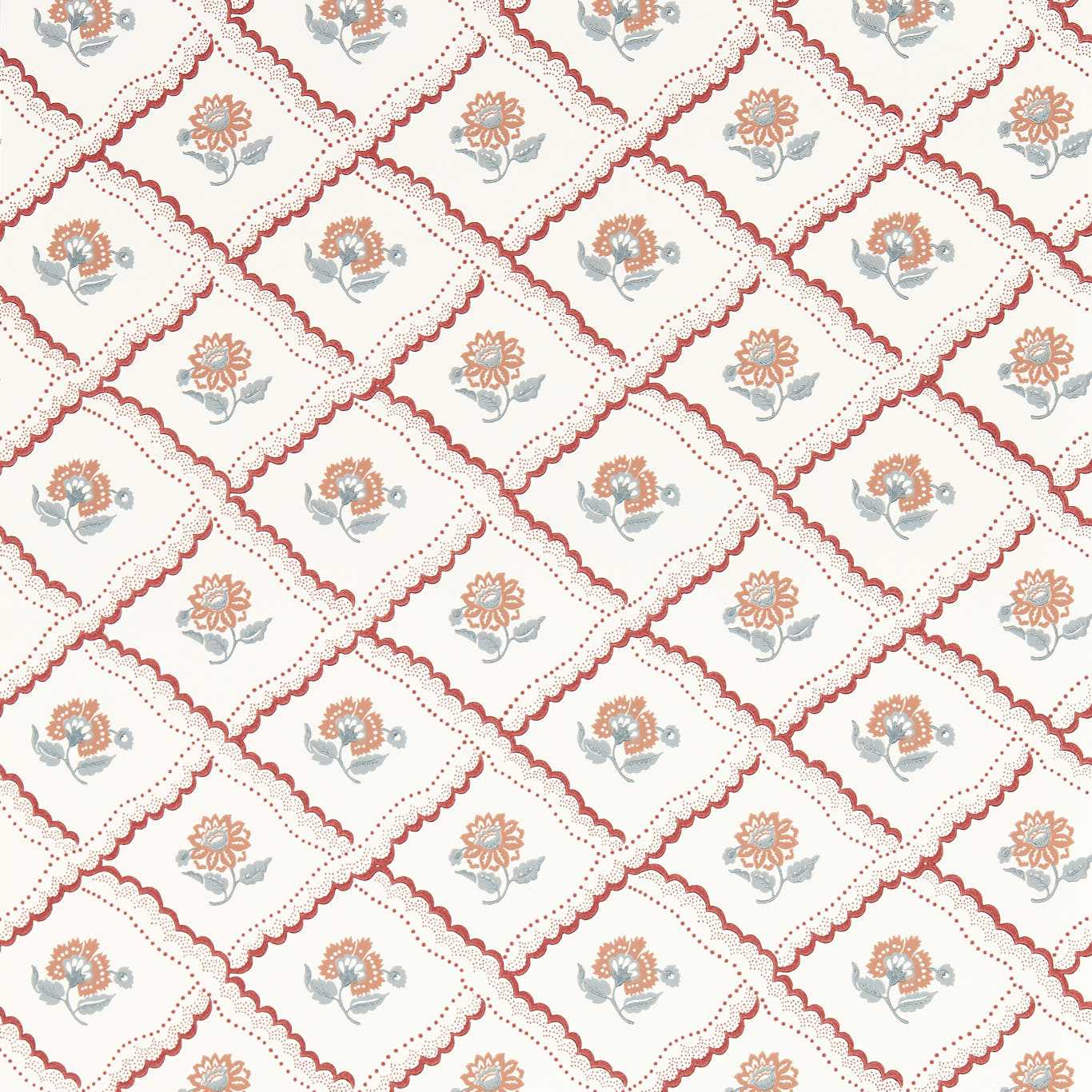 Sanderson Fairdown Berry/Sandstone Wallpaper Sample DSAB217441