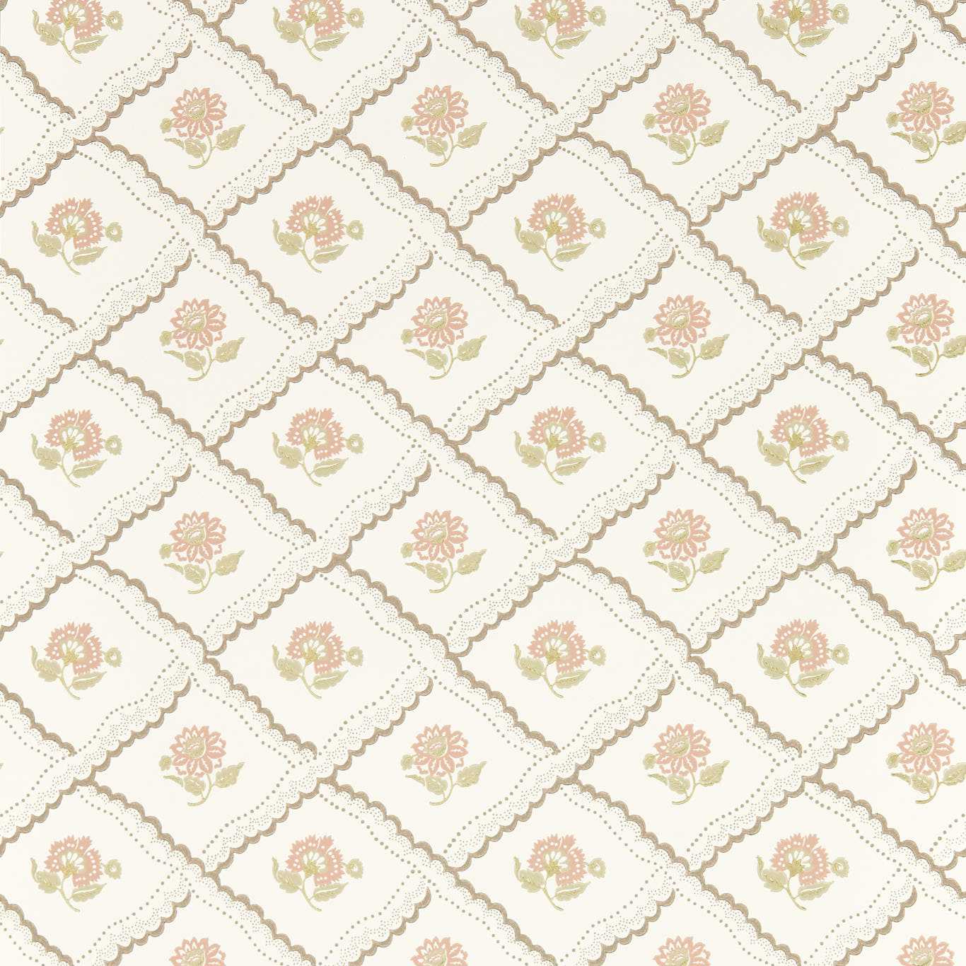 Sanderson Fairdown Chocolate/Putty Wallpaper Sample DSAB217442