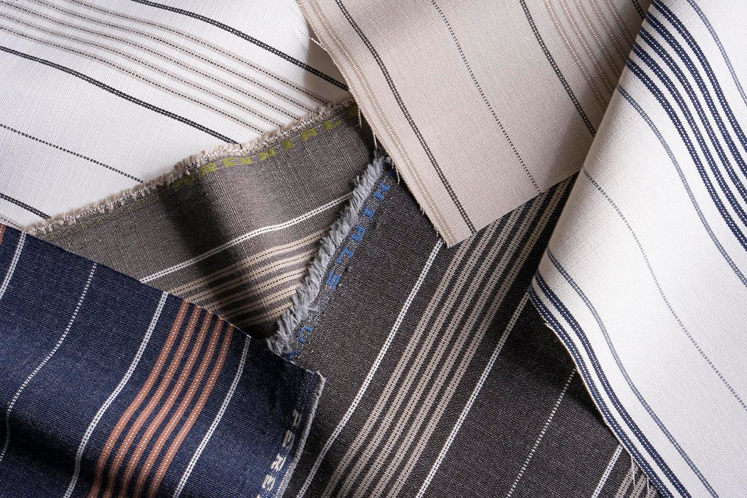 Perennials Canal Stripe Vintage Blue Fabric 833-377