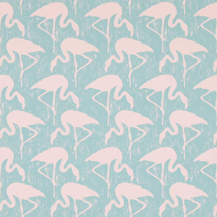 Sanderson Flamingos Turquoise/Pink Wallpaper Sample DVIN214569