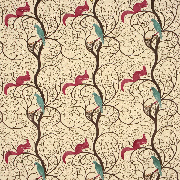 Sanderson Squirrel & Dove Wedgwood/ Cream Fabric Sample DVIPSQ302