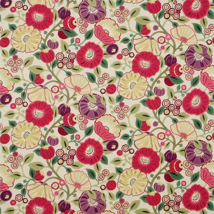 Sanderson Tree Poppy Red/ Plum Fabric Sample DVIPTR202