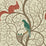 Sanderson Squirrel & Dove Teal/ Red Wallpaper Sample DVIWSQ102