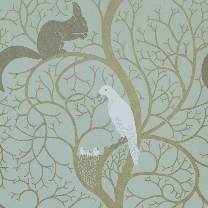 Sanderson Squirrel & Dove Eggshell/ Ivory Wallpaper Sample DVIWSQ103
