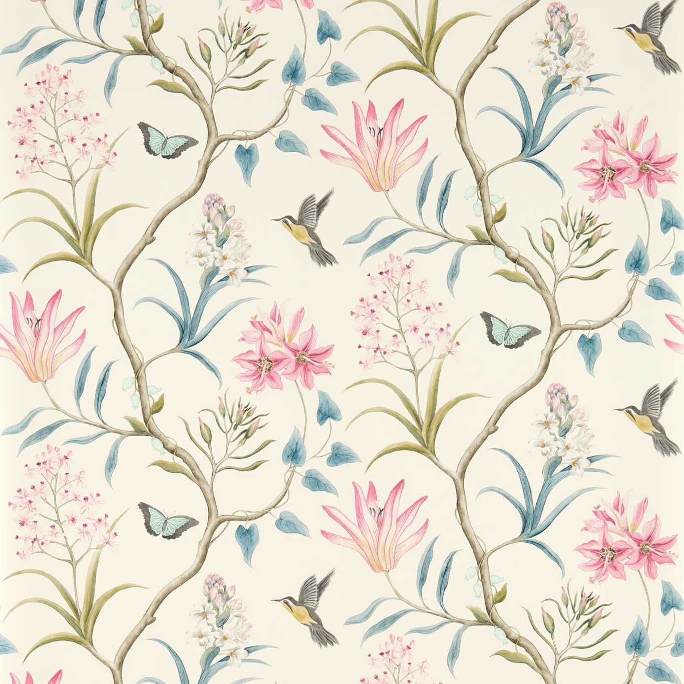 Sanderson Clementine Dusky Pink Wallpaper Sample DVOY213386