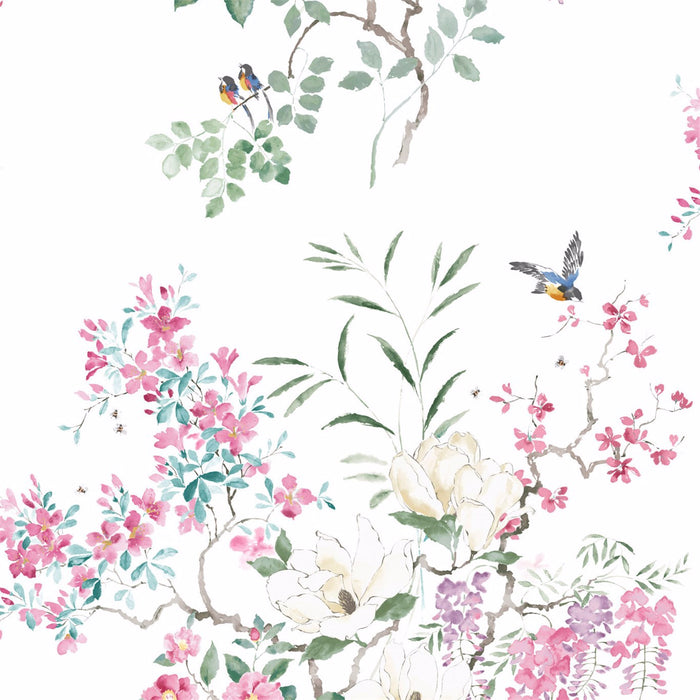 Sanderson Magnolia & Blossom Panel A Blossom/Leaf Wallpaper DWAP216305