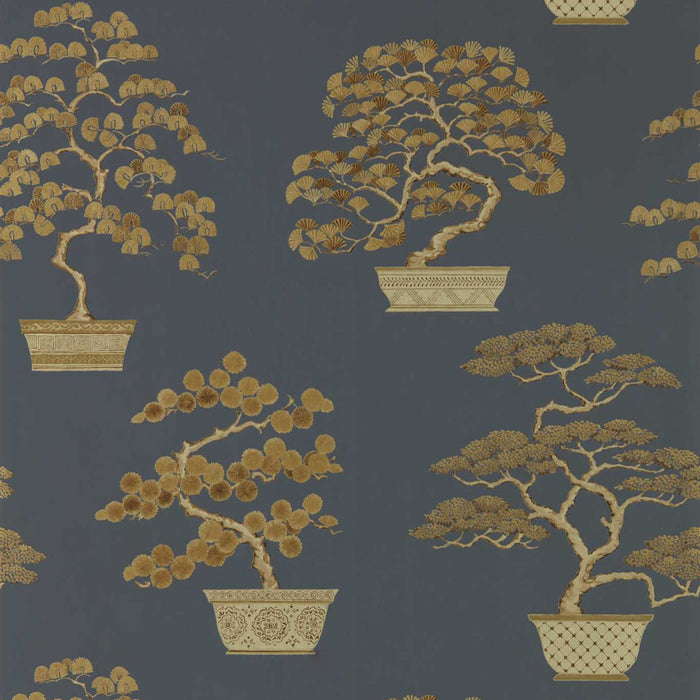 Sanderson Penjing Ink Black/Gold Wallpaper Sample DWAW217109