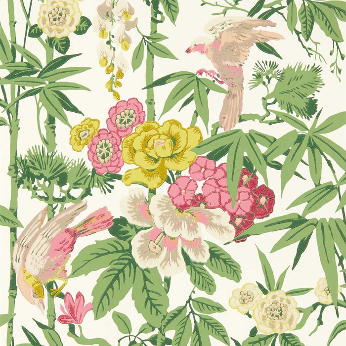 Sanderson Bamboo & Birds Scallion Green Wallpaper Sample DWAW217130