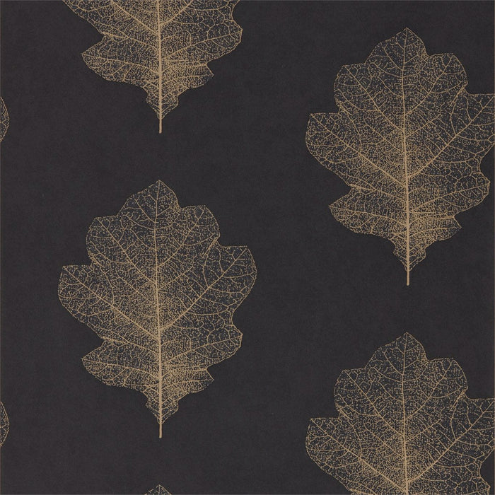 Sanderson Oak Filigree Charcoal/Bronze Wallpaper Sample DWOW215700