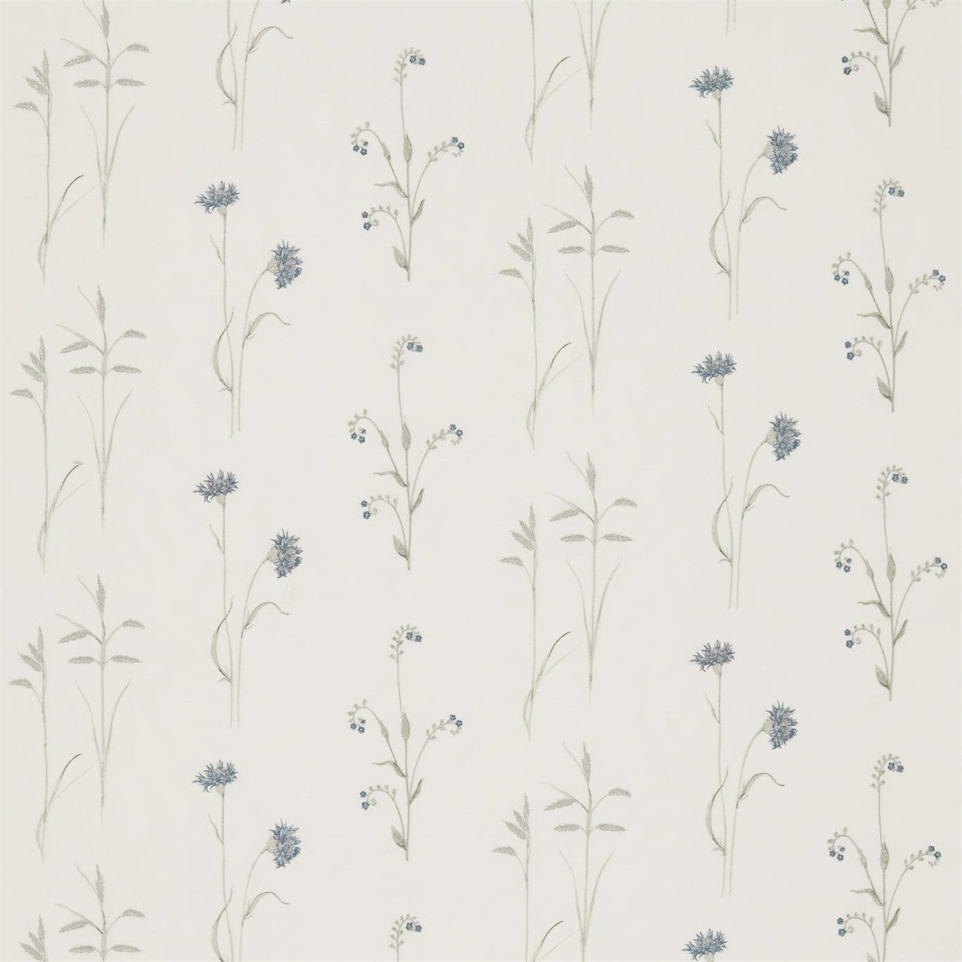Sanderson Meadow Grasses Cobalt/Chalk 235604 Fabric Sample DWOW235604