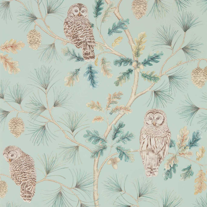 Sanderson Owlswick Whitstable Blue Wallpaper Sample DYSI216596