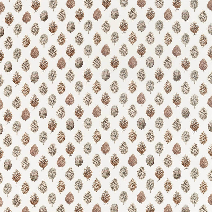 Sanderson Pine Cones Briarwood/Cream Fabric Sample DYSI226527