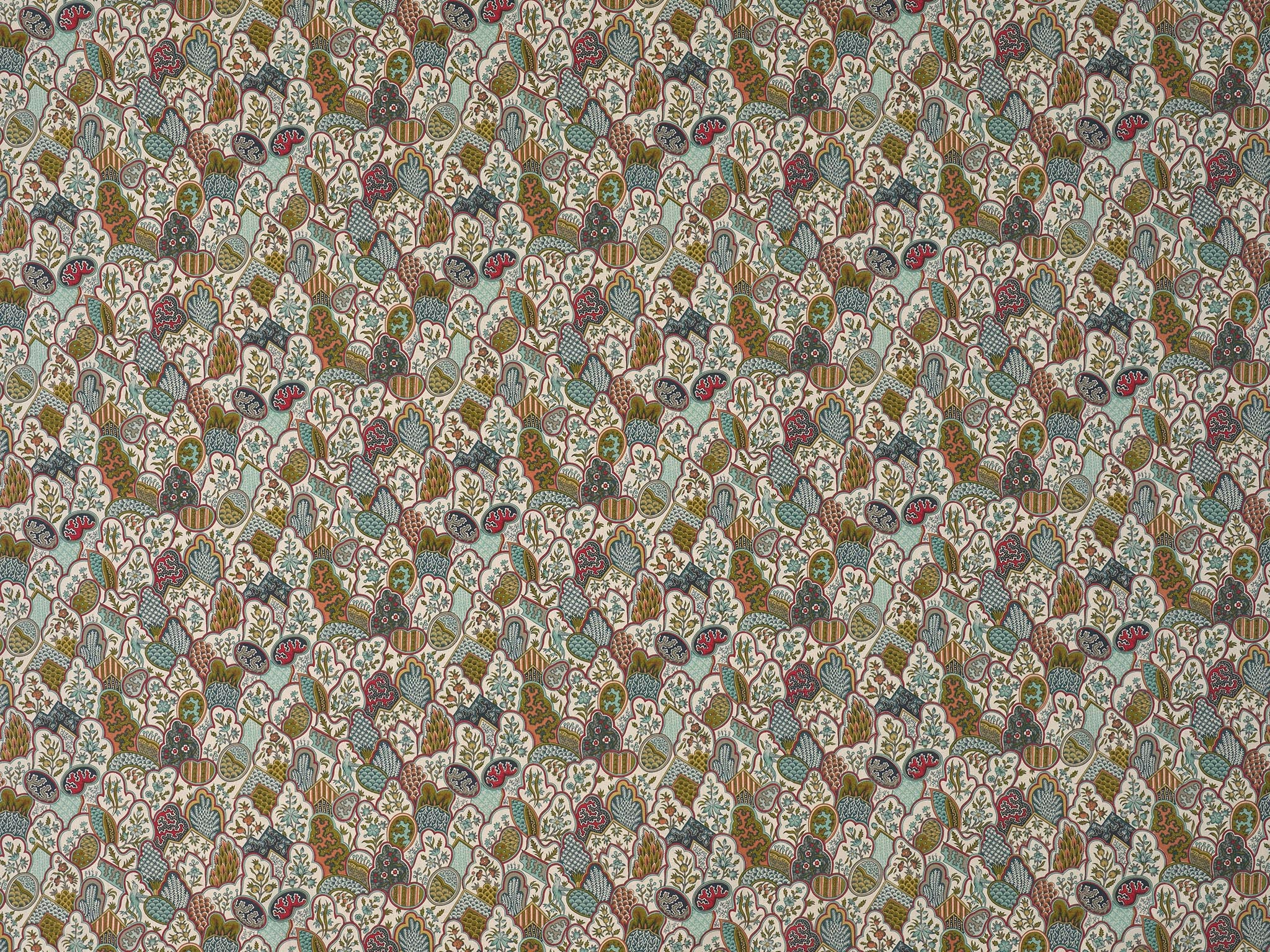 Braquenie Les Rivieres De L Indus Nympheas Fabric Sample B7667002
