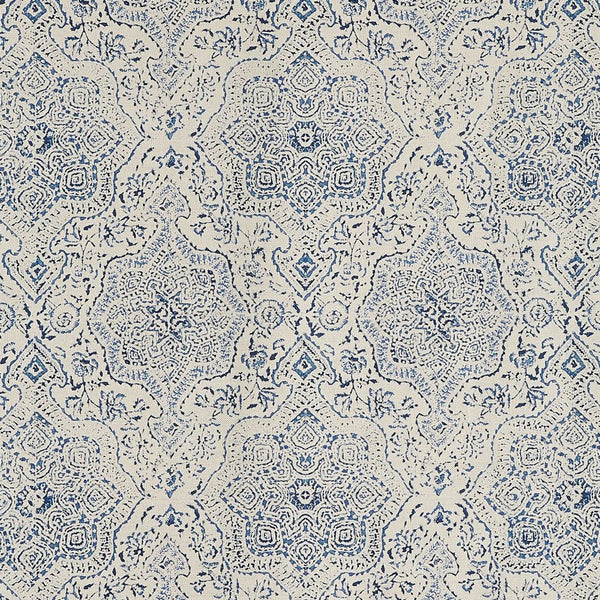 Peter Dunham Deeg Blue/Blue On Tan Fabric Sample 111DEG02