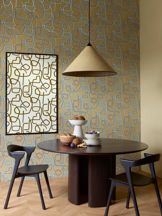 Pierre Frey Graphic Ocre Wallpaper Sample FP070001