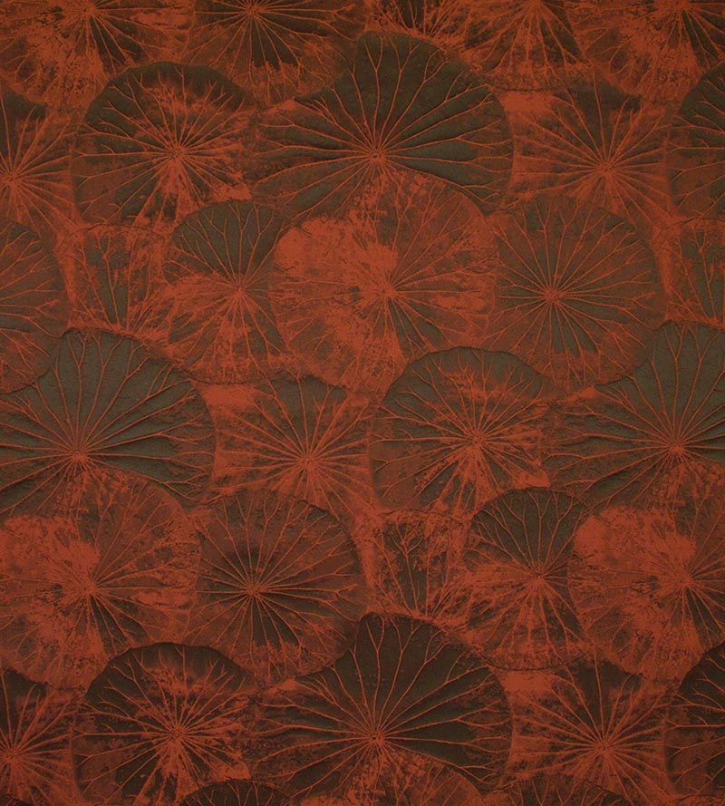 Old World Weavers Lotus Burnt Orange Fabric Sample E7LOTU0110
