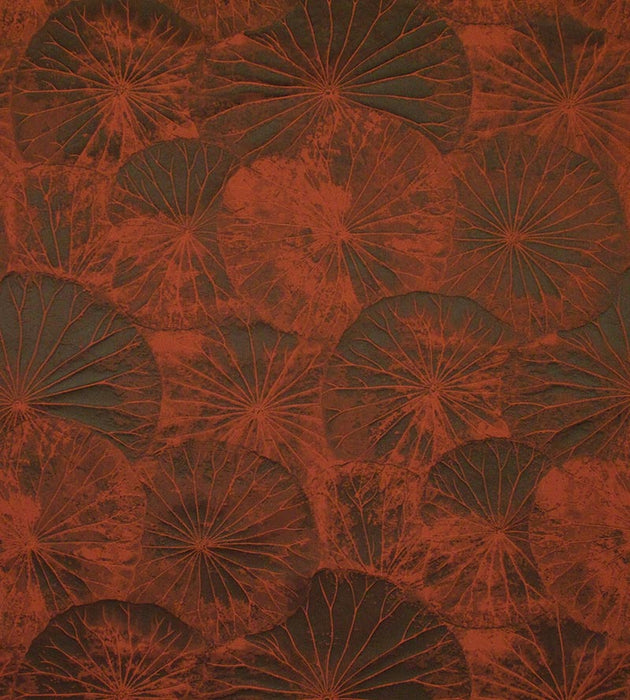 Old World Weavers Lotus Burnt Orange Fabric Sample E7LOTU0110