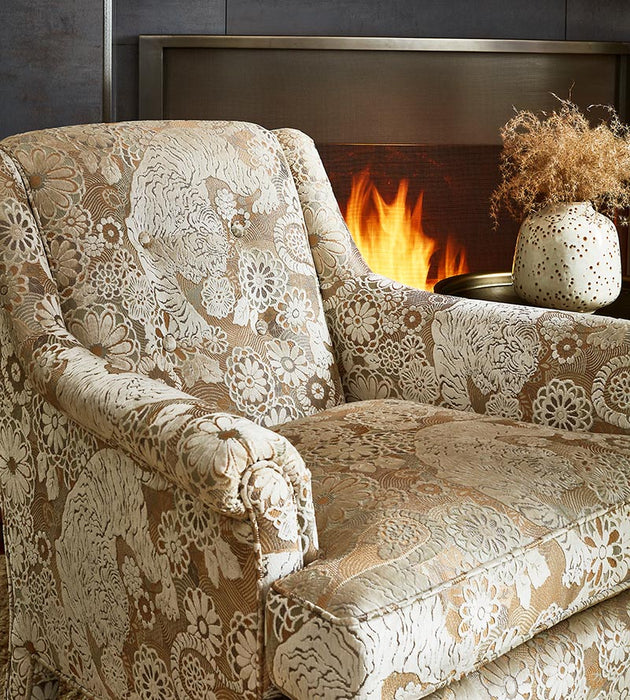 Old World Weavers Siberian Tiger White Tawny Fabric Sample EA18V10001