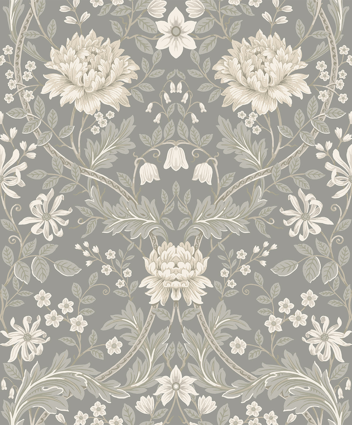 Seabrook Designs Honeysuckle Floral Prepasted Daydream Grey Wallpaper EP10008